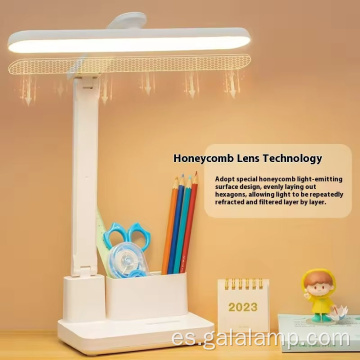 Lámpara de escritorio moderna de doble cabezal con control táctil